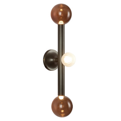 Luminaire de salle de bain à DEL à intensité variable en bronze urbain 23 po avec verre ambré Martinez