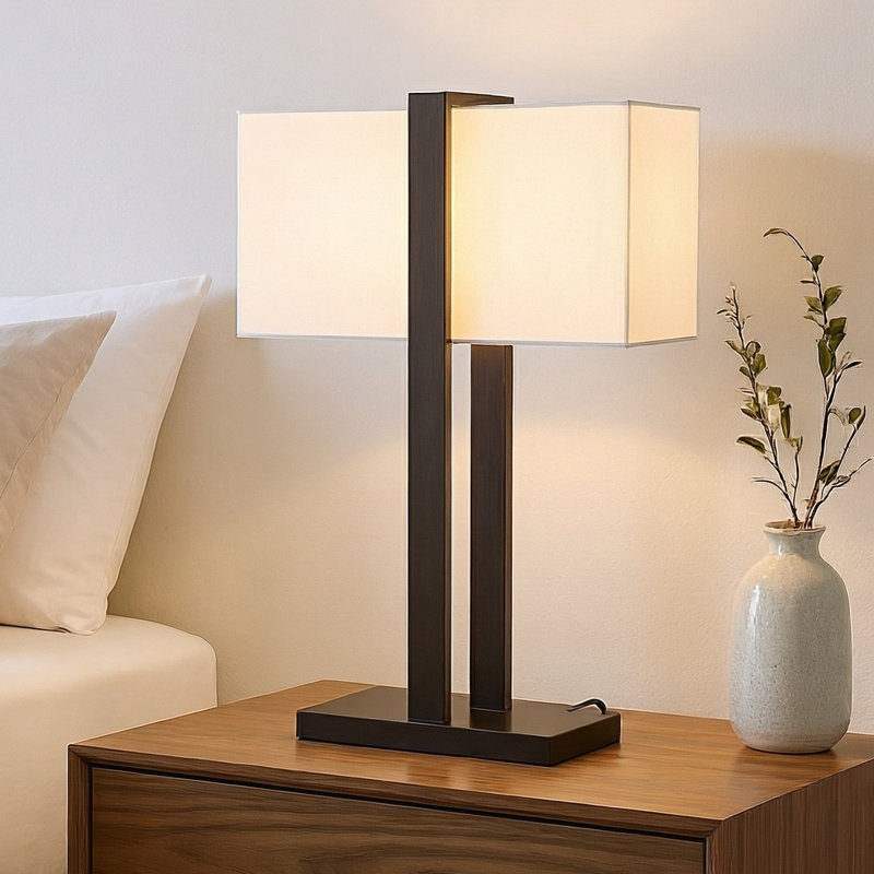 28"H Metal Table Lamp With Shade