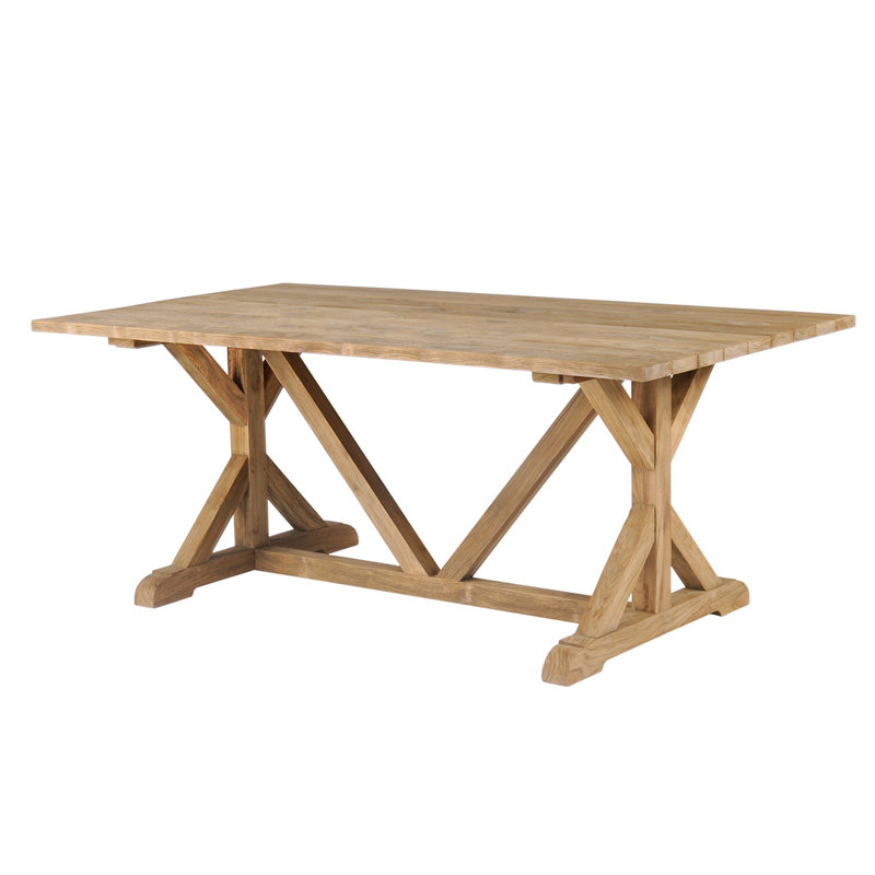Provence Outdoor Teak Dining Table, 39" W x 73" L x 29.5" H