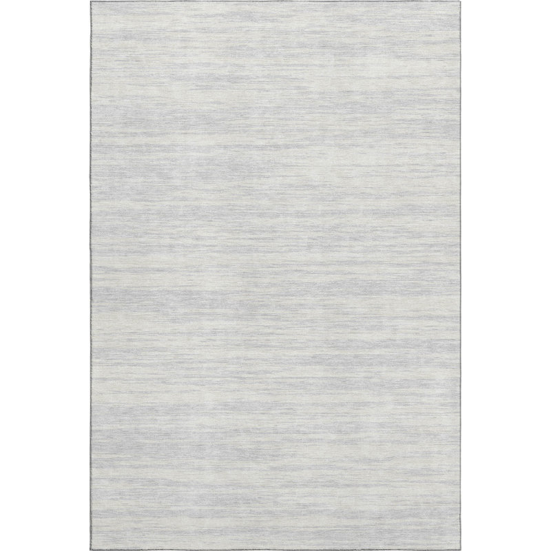 Premium Machine Washable Prisco Silver Rug, Rectangle 10' x 14'