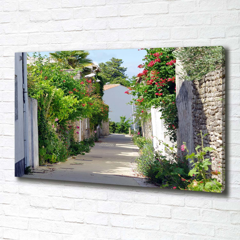 Flowery Alley - Wrapped Canvas Print