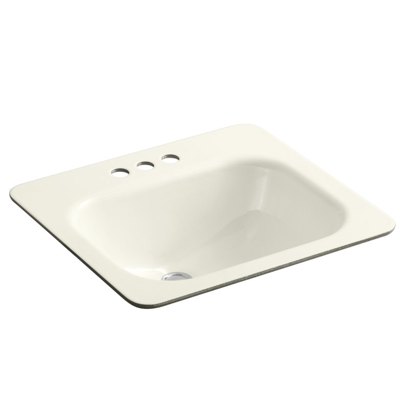 Tahoe Metal Rectangular Undermount Bathroom Sink with Overflow, Biscuit