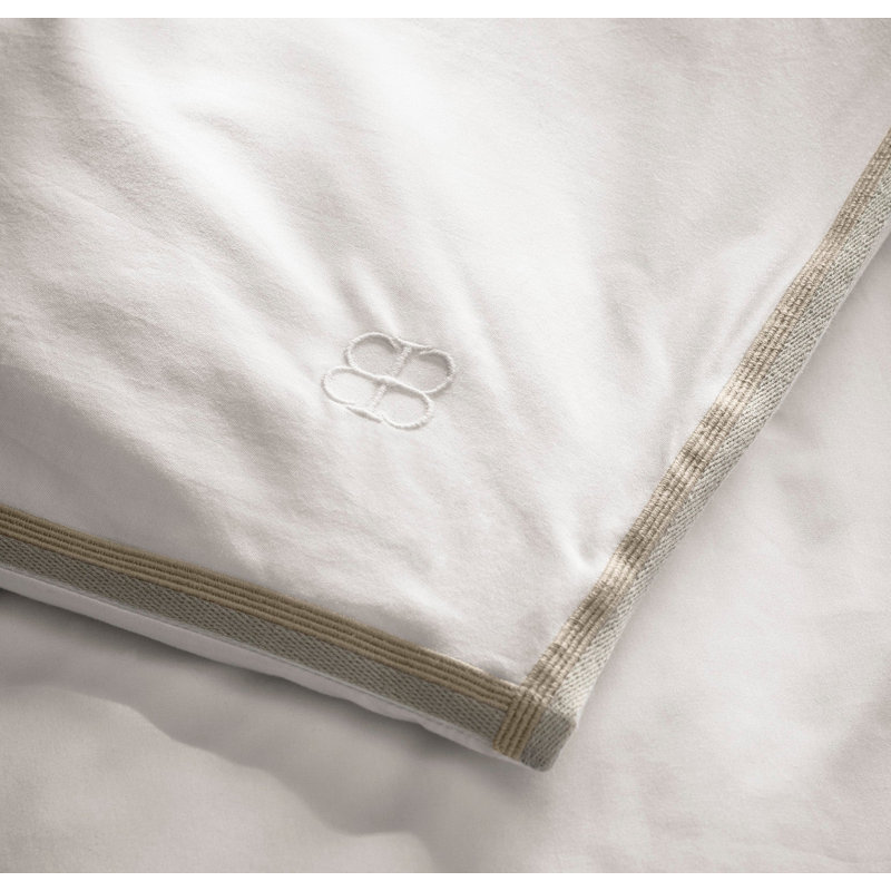 Percale Embellished Duvet Set, Full;Queen