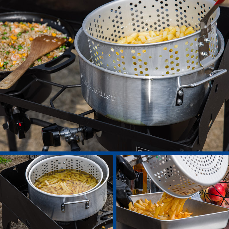 Black Double Burner Outdoor Propane Stove