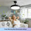 Ventilateur de plafond rétractable de 42 po avec éclairage et contrôle à distance / APP, plusieurs modes dynamiques de lumière à DEL RVB, ventilateurs de plafond encastrés invisibles modernes réversibles à 6 vitesses avec lumières pour la chambre à coucher - noir-129476094