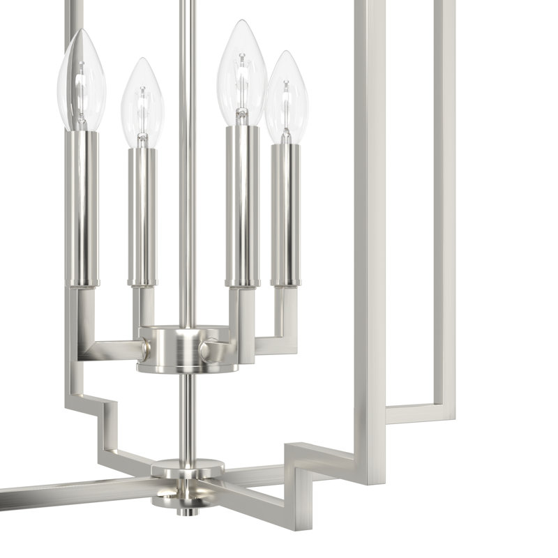 Zoanne 4 - Light Geometric Pendant, 59.75" H x 13.75" W x 13.75" D, Brushed Nickel