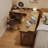 Light chestnut color L-Shaped Solid Wood Writing desk with drawers desk-1978638345-1978638341