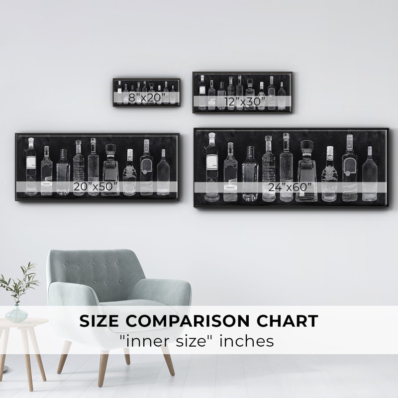 Bar Cart- Framed Canvas
