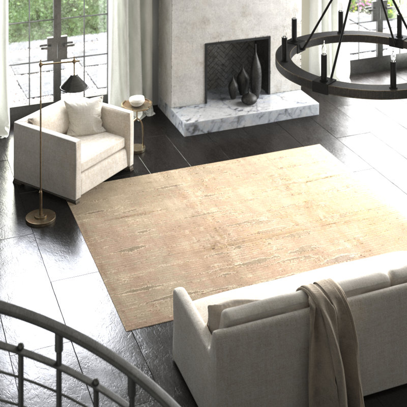 Fissure Abstract Area Rug in Beige, Rectangle 2' x 3'