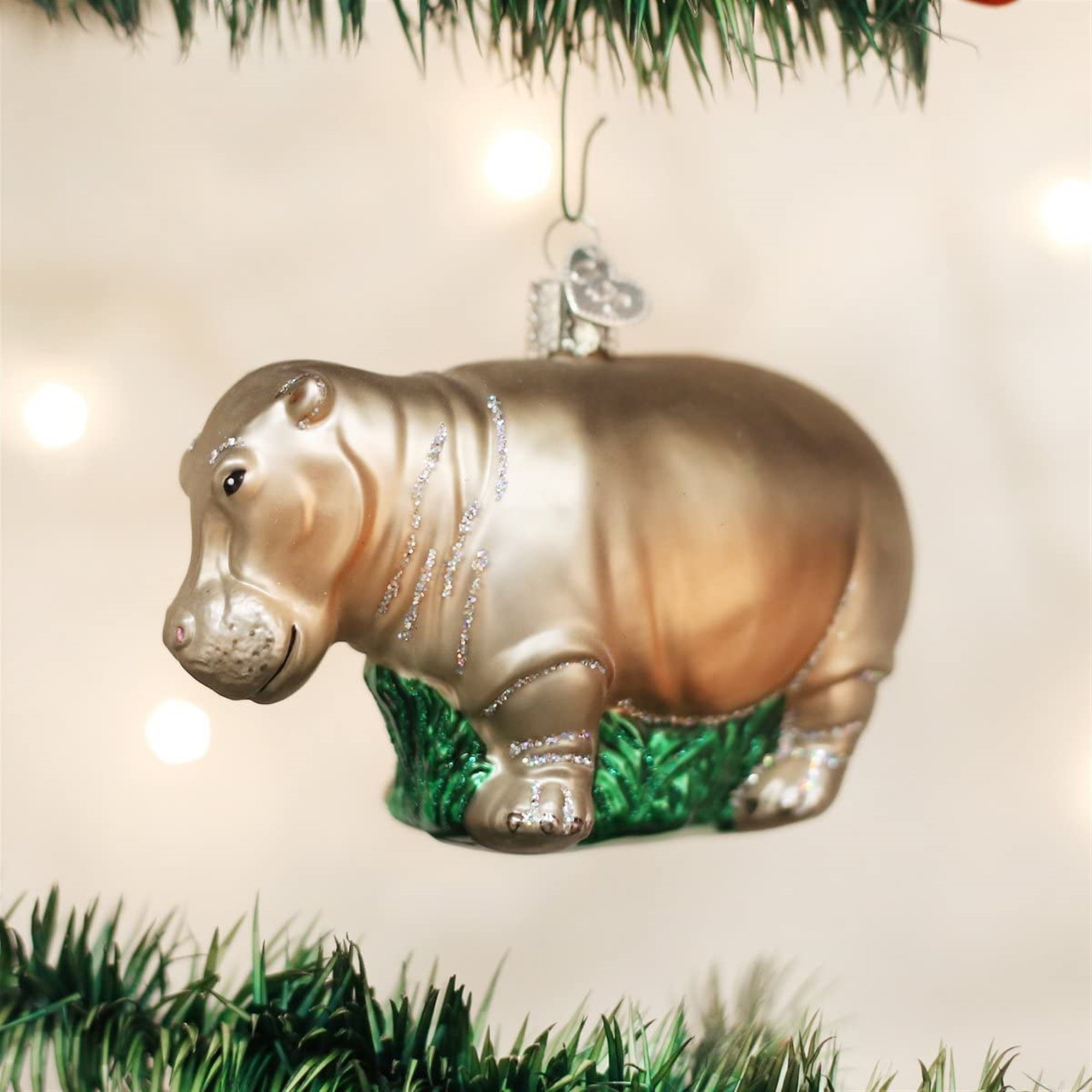 Merry Christmas Door Mat, Hippo Christmas Doormat