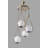 Elegant Scandinavian Chandelier, White & Copper, 11.8 x 11.8 inches | 100% Metal Construction with Oven Dried Paint & Tumbled Coating | E27 Socket, Max 40W | Perfect for Glam Living Rooms & Dining Areas-1825446539-1825446543