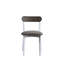 Table de salle à manger rectangulaire 5 pièces en blanc et gris, chaise 2 tons, plateau de table fixe, bois et épaisseur 18 mm, mousse D20, 100 lb, paquet de 220 lb,