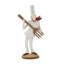 Ensemble de 3 sculptures décoratives blanches en chef en polystone avec instruments de musique H 14 po x l 8 po