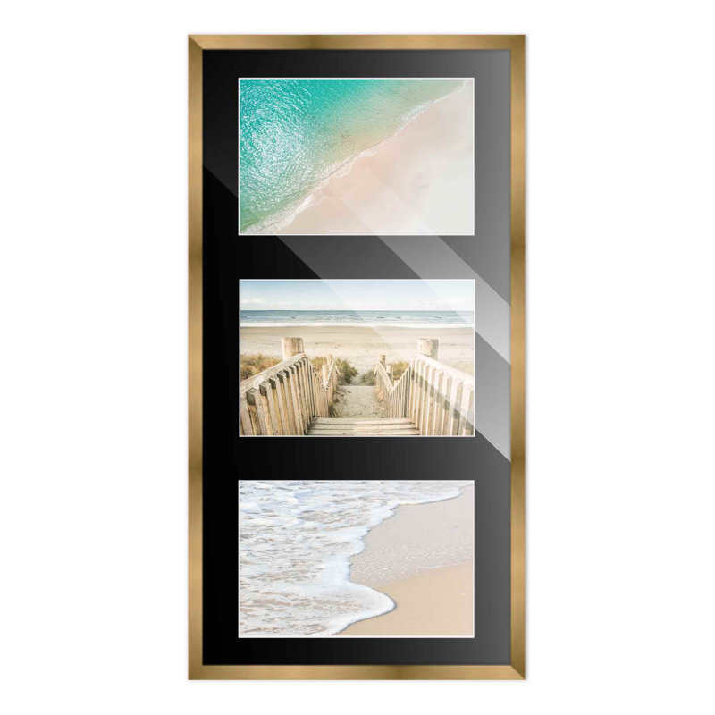 Cadre en bois Lymari, 4 po x 6 po, 7,5 po x 14,5 po, Bronze / noir