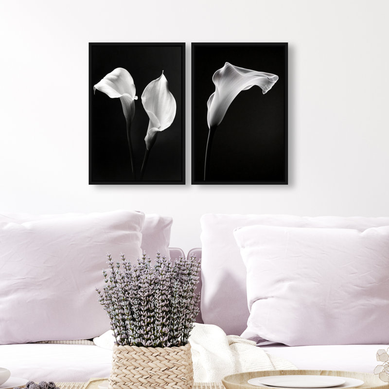 Calla Lily Set Set by Oliver Gal, 16" H x 11" W, Black Floater Frame