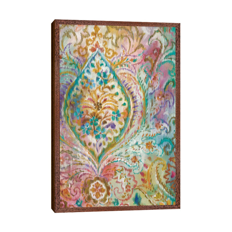 Boho Paisley - Painting on Canvas, 152.5 cm H x 101.5 cm W, Classic Wood Floater Framed