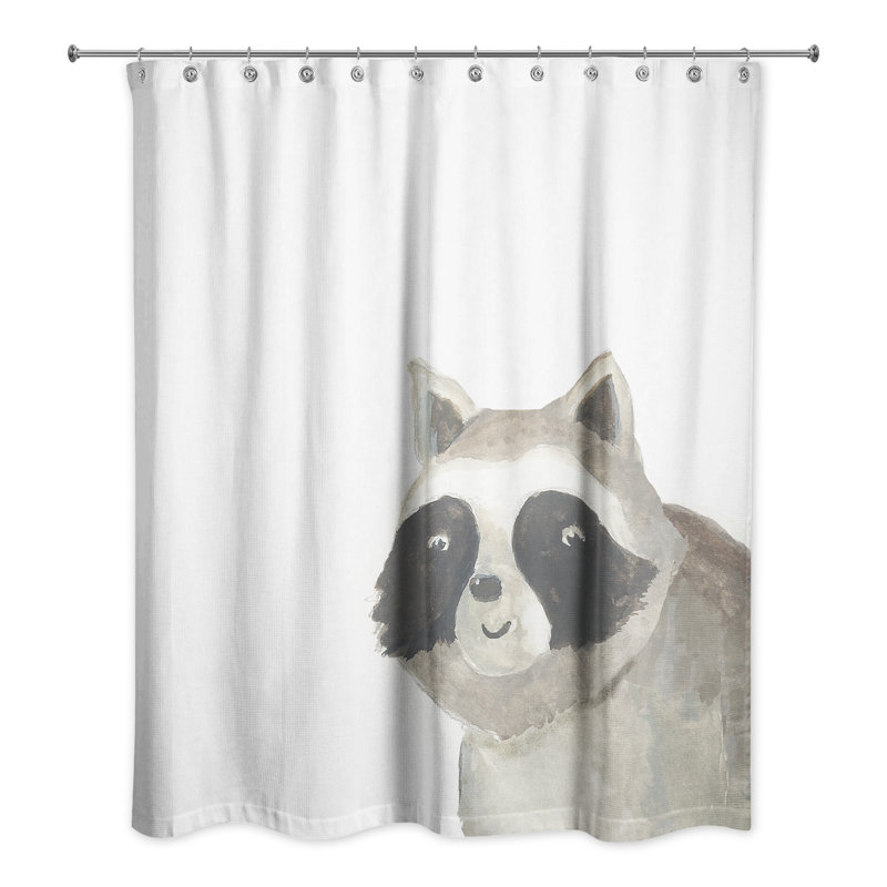 Rideau de douche Hello Raccoon