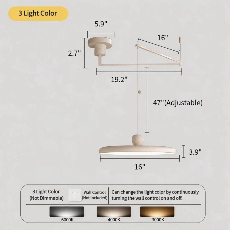 1 - Light White LED Pendant