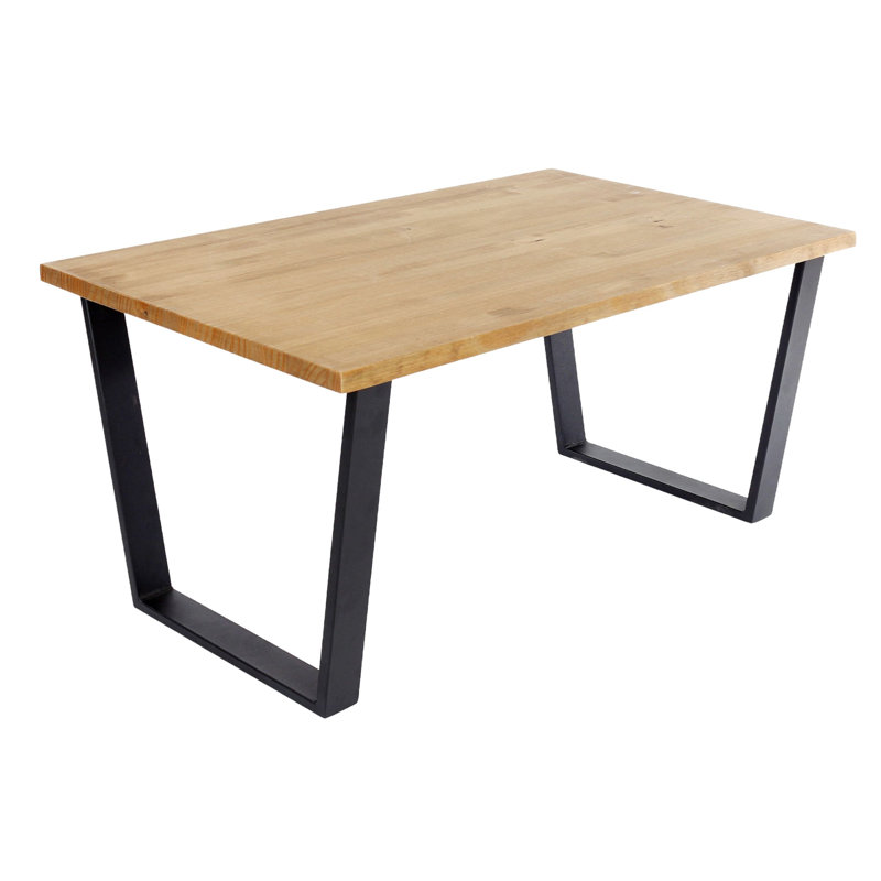 Angular Pair of Legs, Black Industrial Steel Alloy - For DIY, Furniture, Tables, 45cm H x 49cm W x 6cm D