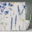 Rideaux de douche floraux bleus et jaunes, l 71 x L 71