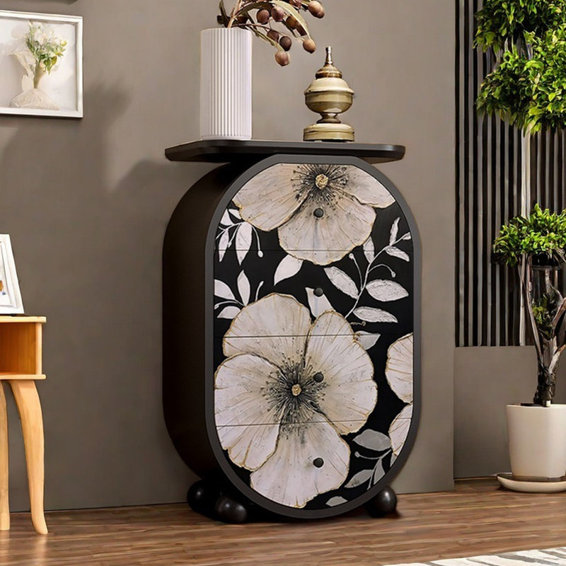 Commode décorative simple à motif floral moderne
