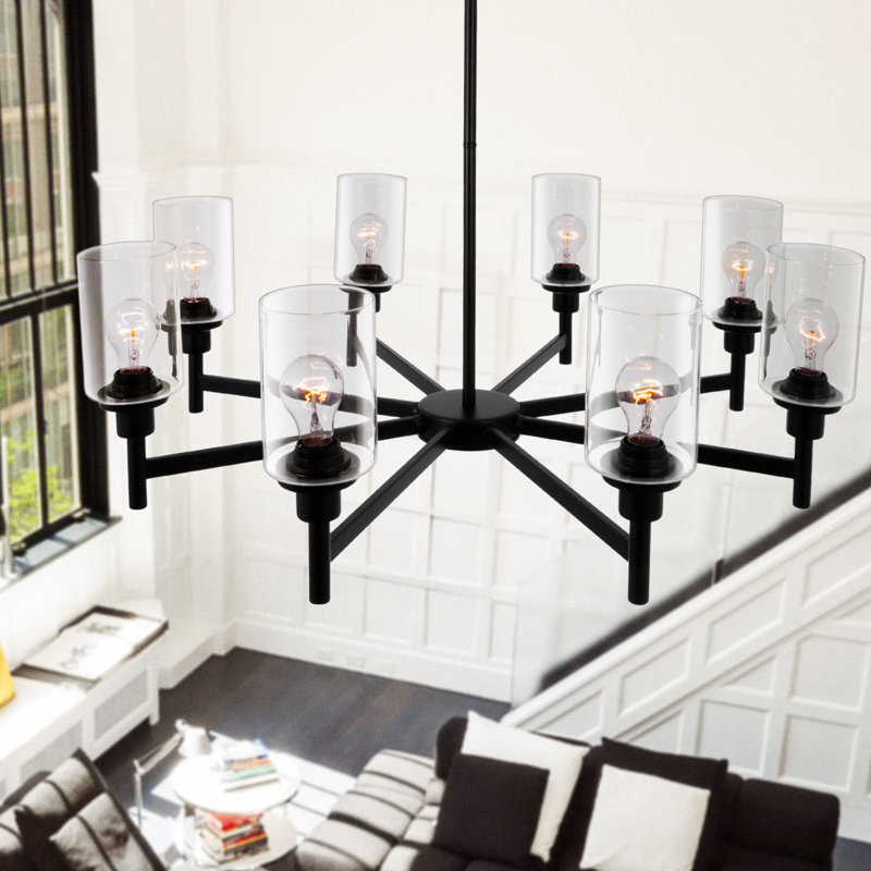Gannie 8 - Light Glass Dimmable Chandelier