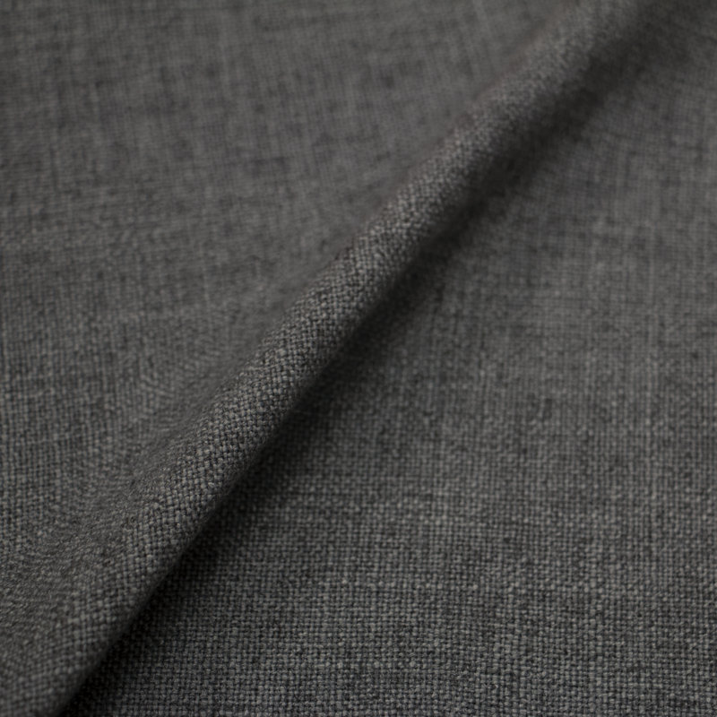 Jebb Upholstered Ottoman, Zuma Charcoal Textured Linen