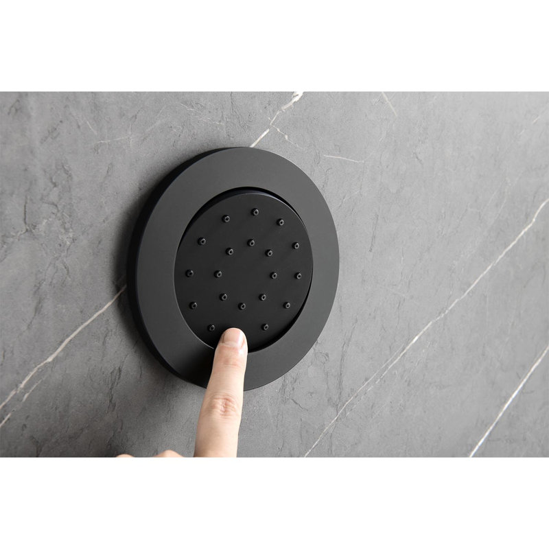 Bathroom Shower In Matte Black With Stainless Steel Hose And Functions Innovative Nozzle Bodysprays, Black