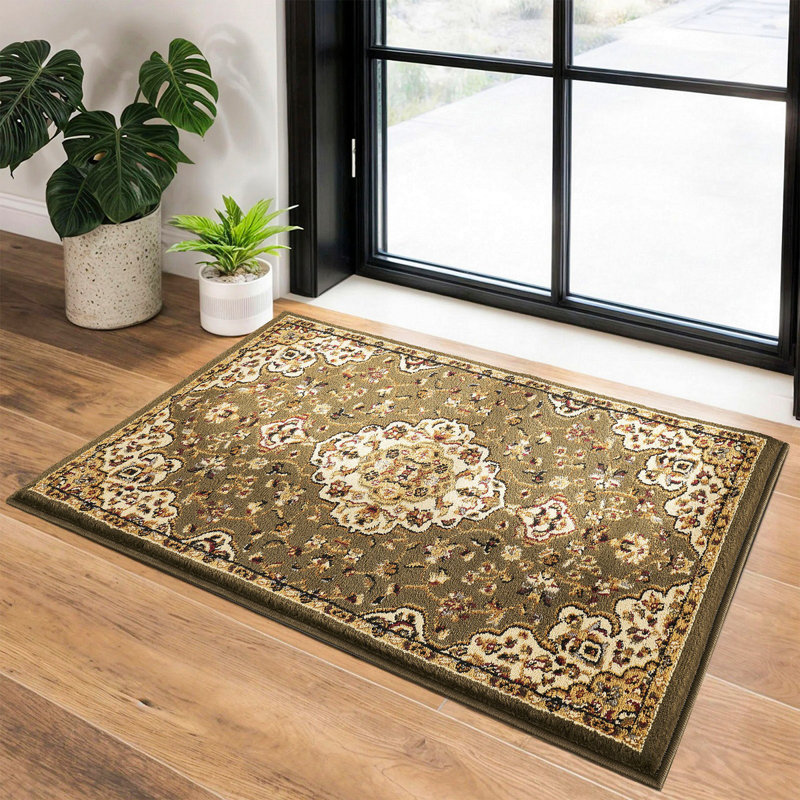 Classic GC_VIN5004 Green 2 Ft. X 3 Ft. Area Rug, Rectangle 2' x 3'