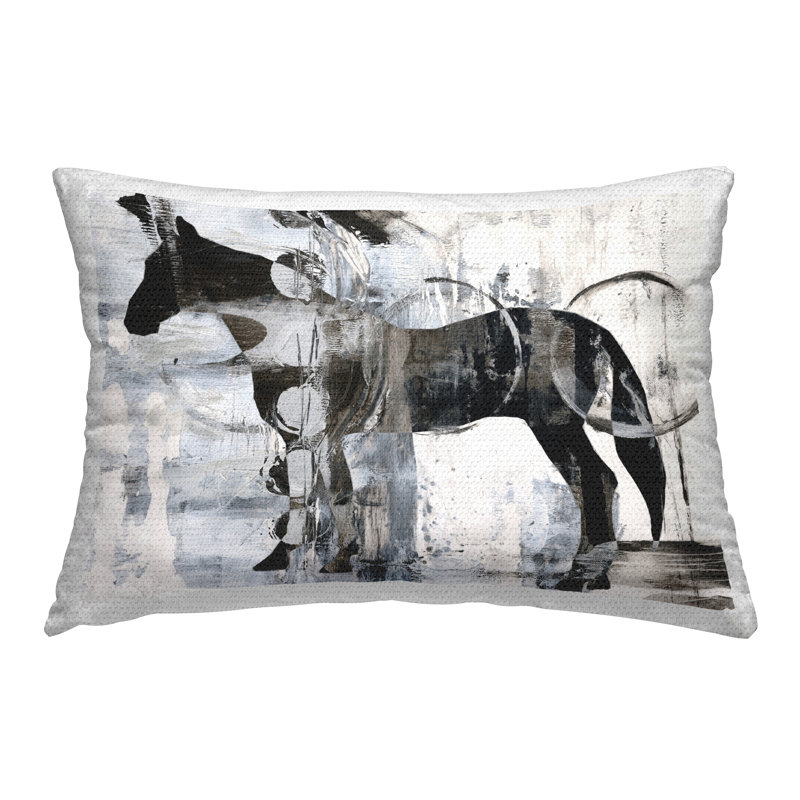 Coussin d'extÃ©rieur imprimÃ© Â« Cheval et cercles abstraits Â», crÃ©ation d'Ethan Harper