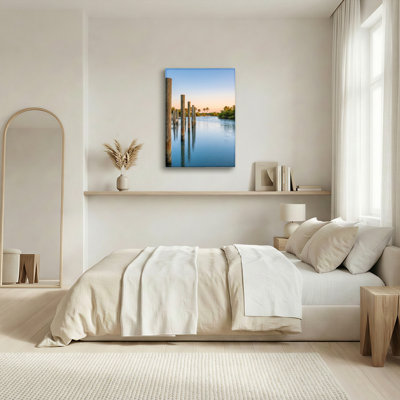 «Gallery Wrap», art mural sur toile pour le salon, la chambre à coucher, le bureau ou le vestibule - décoration murale décorative avec réflexion d'eau