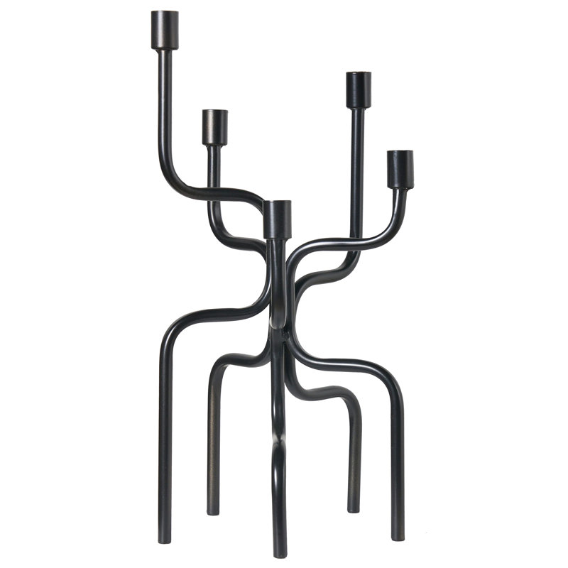 PORRTELA Metal Tabletop Candelabra, Black