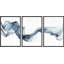 «Smoke Effect Flowing Blue Smoke», ensemble de 3 reproductions encadrées sur toile-119385149-91258458