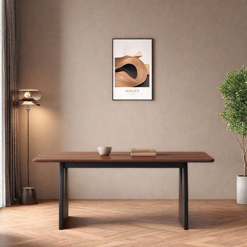 Table de salle à manger rectangulaire rétro, H 29,52 po x L 62,99 po x l 31,49 po