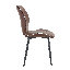 Chaises de salle à manger rembourrées en similicuir de style Mid-Century avec pieds en métal-127070852