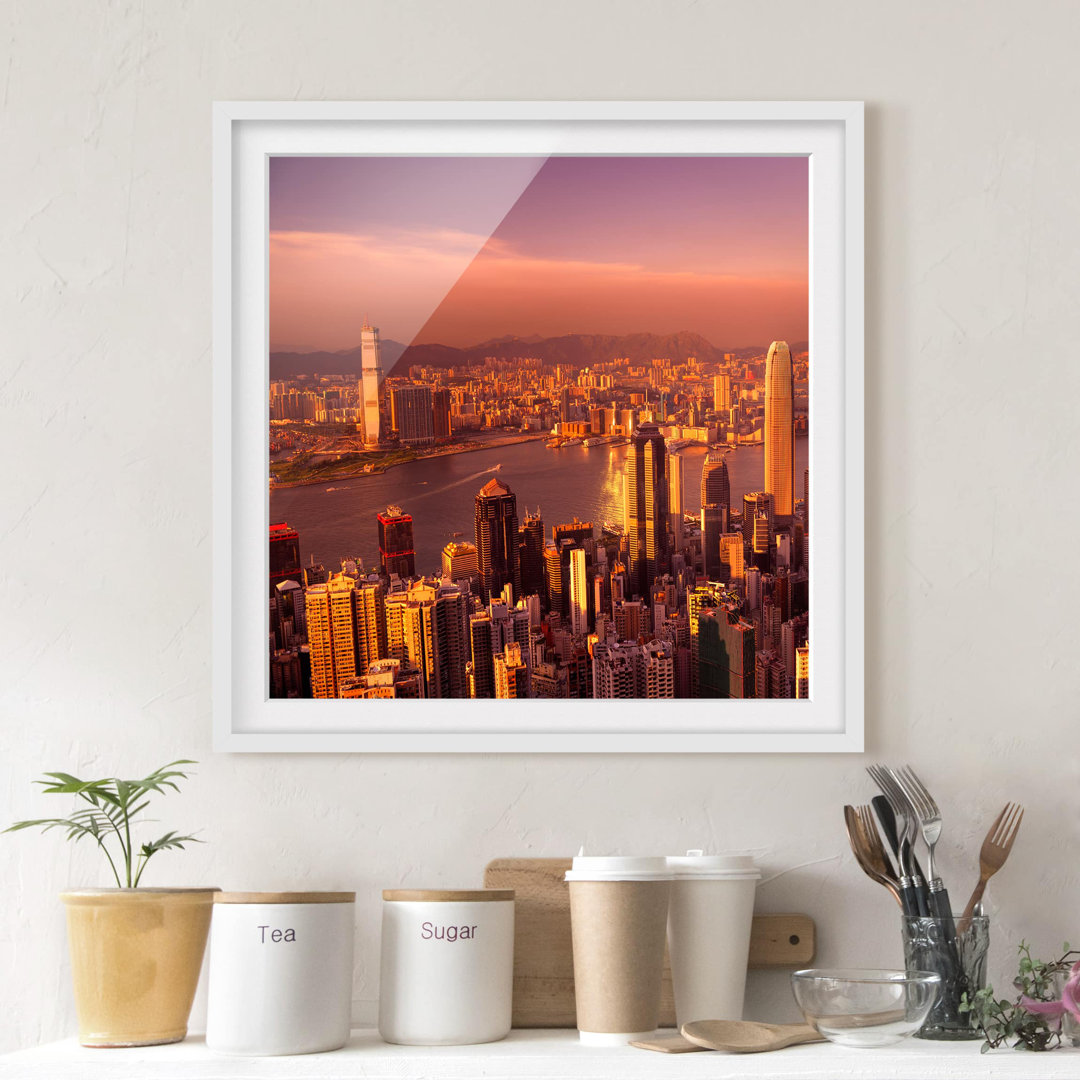 Gerahmtes Poster Hong Kong Sunset