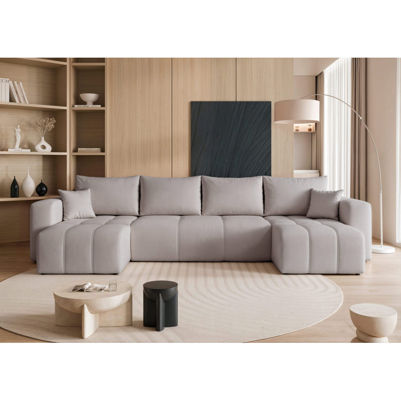 5 Seater Sofa Bed, Light Grey