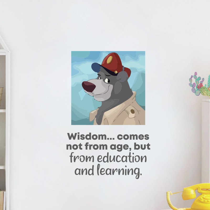 Adhésif décoratif citations de caricature de la vie d’ours, H 10 pi x l 8 po x P 0,05 po