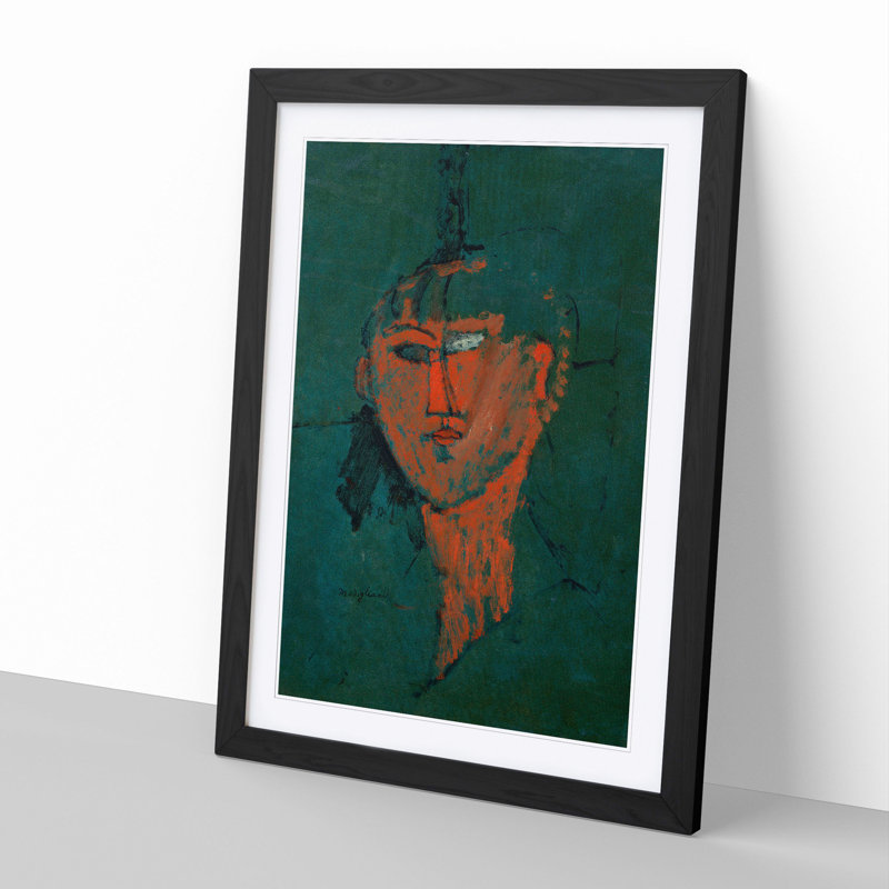 Testa Rossa by Amedeo Modigliani - Picture Frame Painting, Black, 36cm H x 27cm W x 2cm D