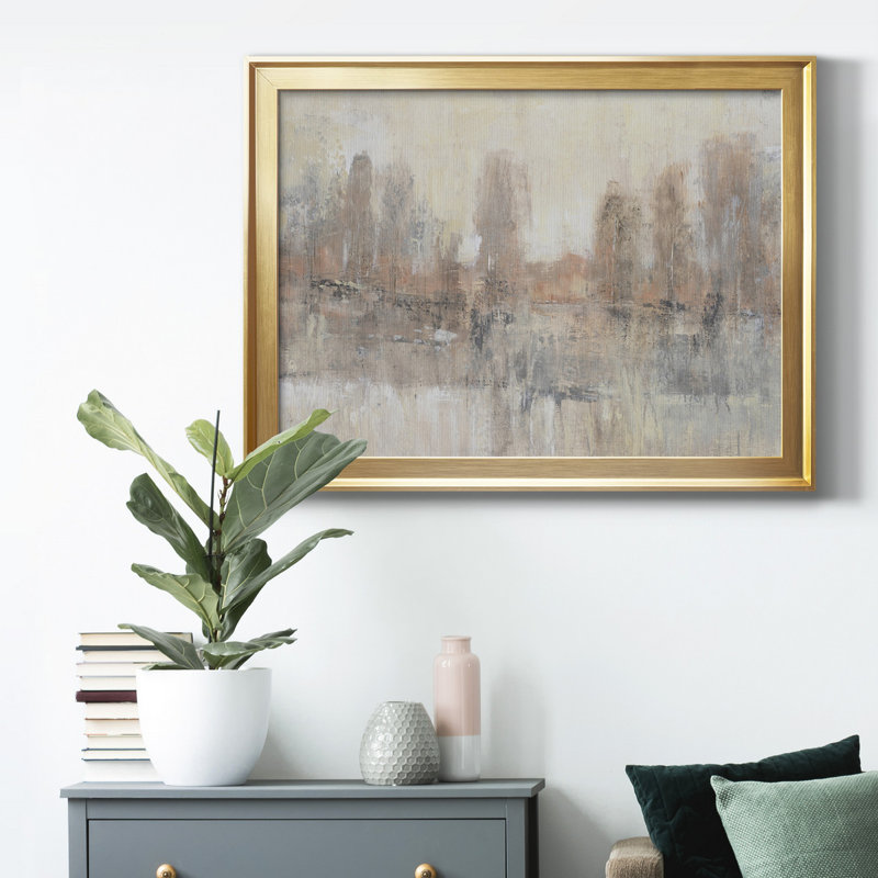 Land Parcel II - peinture sur toile encadrée, H 26,5 po x l 36,5 po x P 1 po, Cadre doré