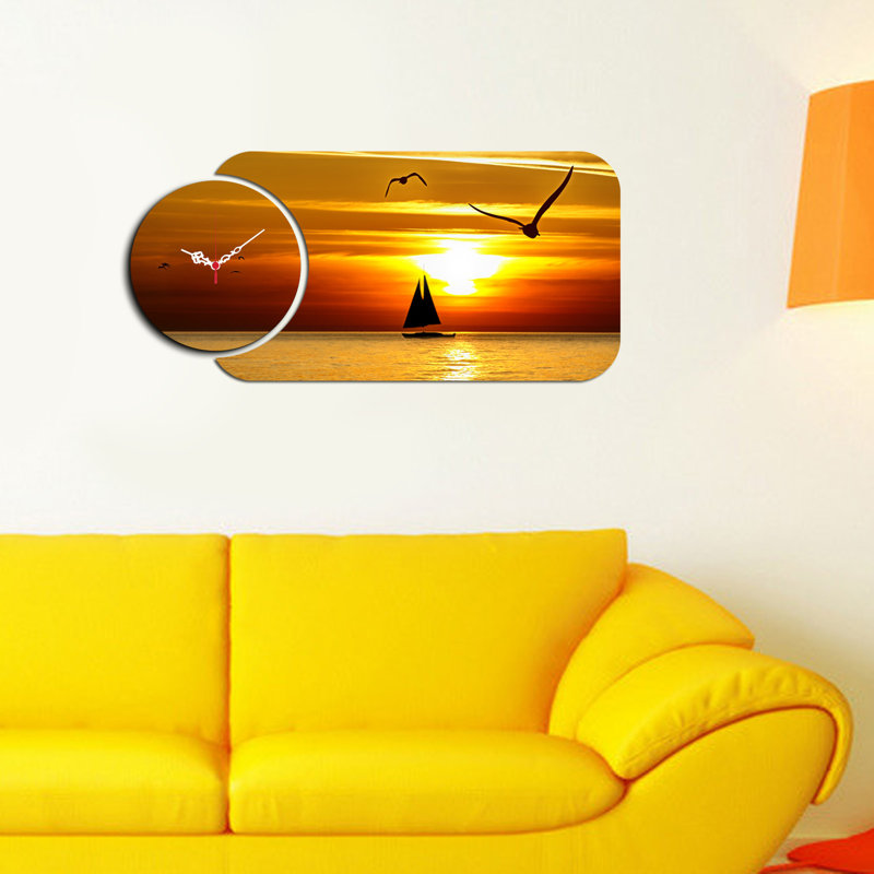 Ensemble de 2 horloges murales décoratives Chic, design moderne, 26,8 x 12,6 pouces | Fabrication 100% bois aggloméré, épaisseur: 0,1 pouce | Parfait pour le salon, le bureau ou la chambre à coucher, les garde-temps élégants et fonctionnels
