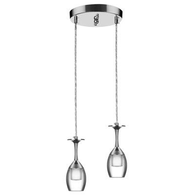 Home Clear Acrylic Glass-Shape Smart Rgb Pendant Light