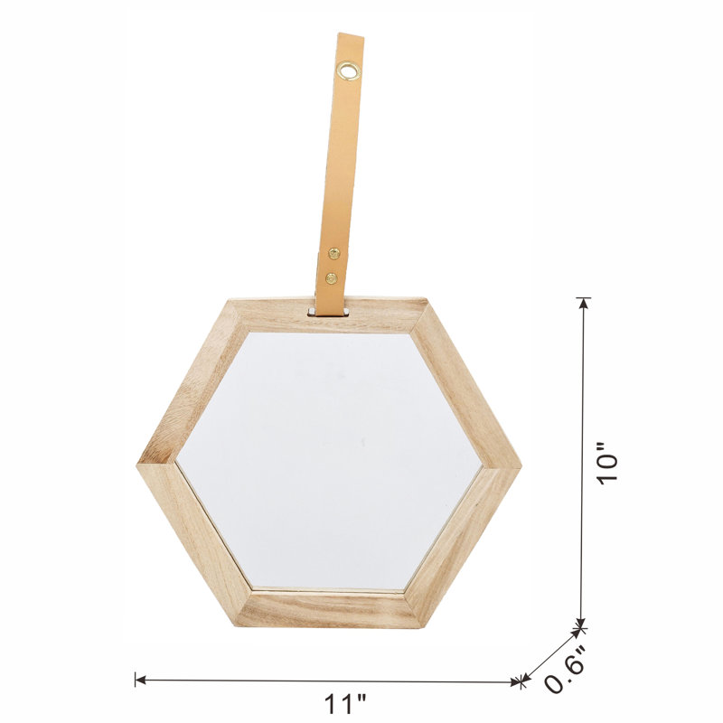 Miroir hexagonal, 2 pièces, 11 x 10 po