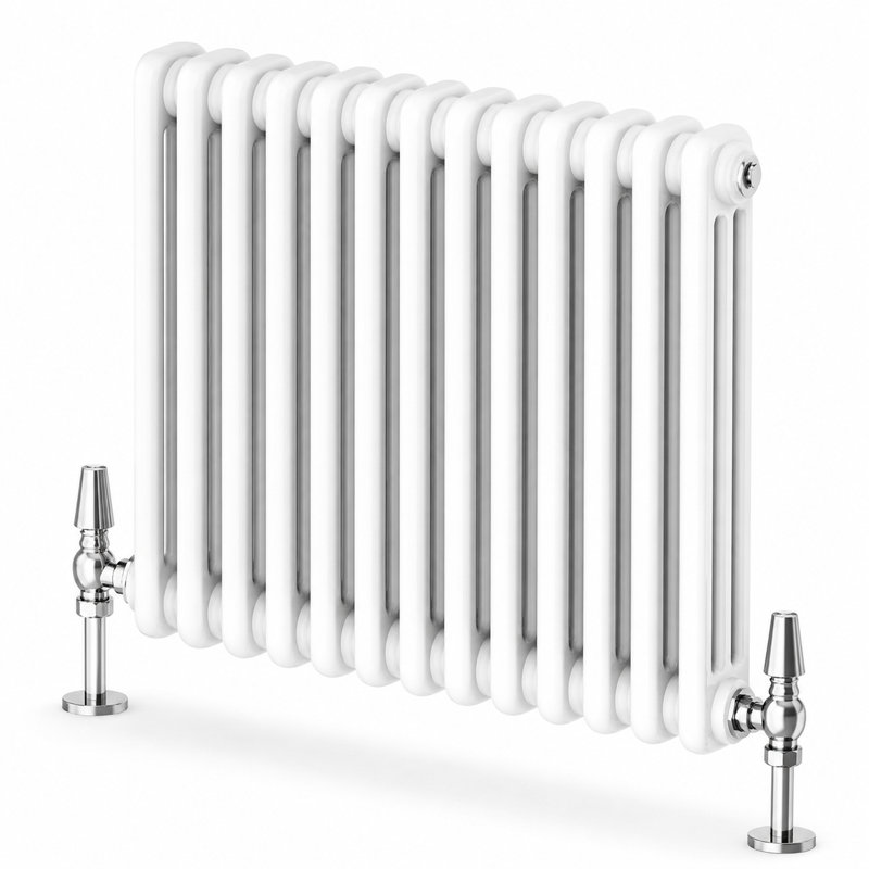 Uxbridge Horizontal Traditional Colosseum Radiator, 600mm H x 605mm W x 130mm D, White