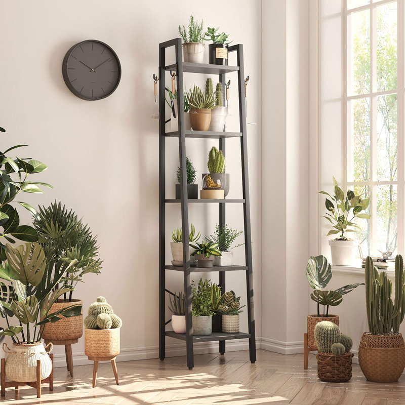 406.4cm H x 86.36cm W Metal Ladder Bookcase