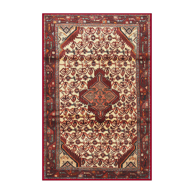 Tapis oriental rouge / beige, Rectangle 5 pi x 7 pi