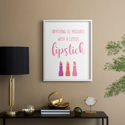 Little Lipstick Framed Print - Solid Wood