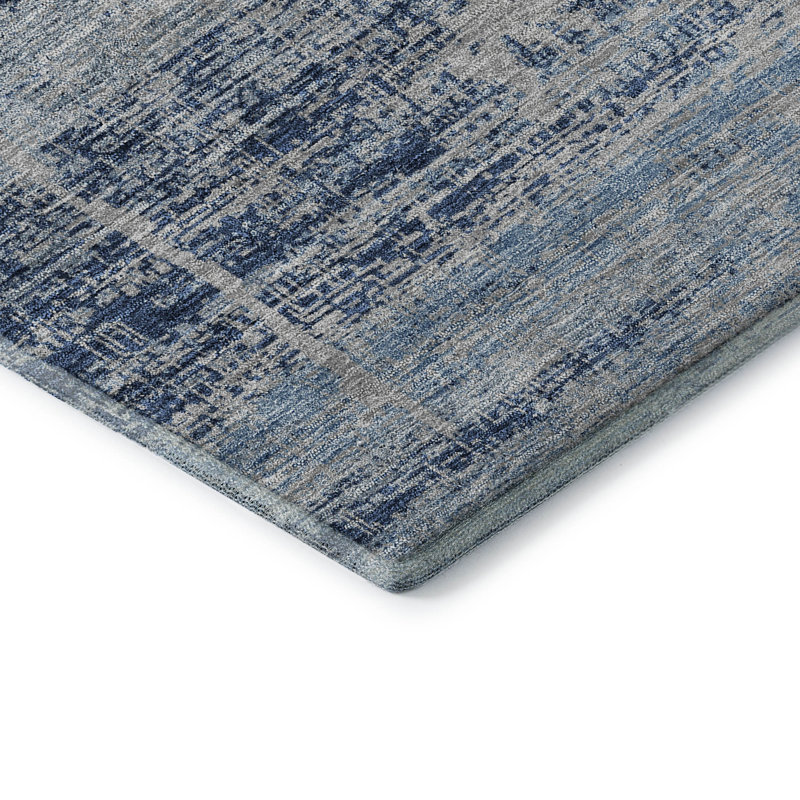 Premium Machine Washable Gerardo Sky Rug, Rectangle 3' x 5'