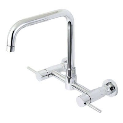 Kingston Brass Concord Double-Handle 2-Hole Wall-Mount Bridge Kitchen Faucet
