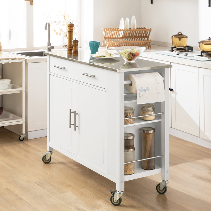 Zajac Kitchen Island, White